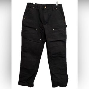 Vtg Carhartt Double Knee Carpenter Pants B01 BLK Black Mens 34/32  Loose Fit